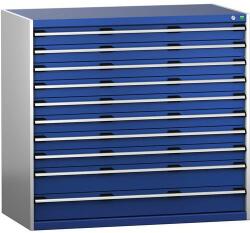 bott Műhely fiókos szekrény Bott Cubio 200, 120 x 130 x 75 cm, 10 fiókos, szürke-kék