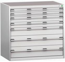 bott Műhely fiókos szekrény Bott Cubio 200, 100 x 105 x 75 cm, 7 fiókos, szürke-szürke