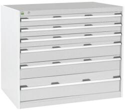 bott Műhely fiókos szekrény Bott Cubio, 90 x 105 x 75 cm, 6 fiókos, szürke-szürke