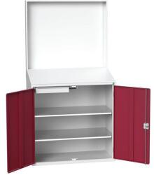 bott Workstation Economy Bott, panellel, 2 polccal, 1 fiókkal, 200 x 105 x 55 cm, szürke-piros