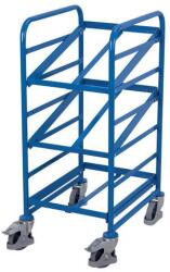 Cordes Euro polcos kocsi ferde polcokkal ellátott ládákhoz, 3 polccal, 52 x 66, 5 x 116 cm, kék