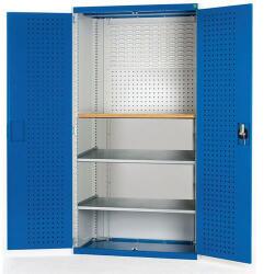 bott Fiókos műhelyszekrény Bott Cubio, multiplex, 200 x 130 x 65 cm, 2 polccal, szürke-kék