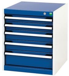 bott Műhely fiókos szekrény Bott Cubio, 60 x 52, 5 x 52, 5 cm, 5 fiókos, szürke-kék