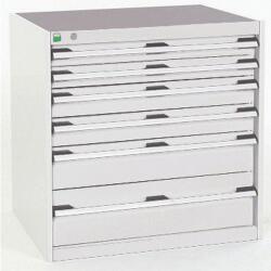 bott Műhely fiókos szekrény Bott Cubio, 80 x 80 x 75 cm, 6 fiókos, szürke-szürke - manutan - 850 849 Ft