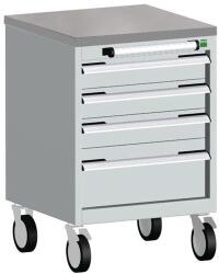 bott Cubio mobil komód, 79 x 52, 5 x 52, 5 cm, 4 fiókos, linóleum, szürke-szürke