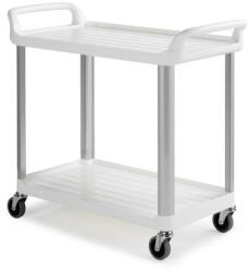 TTS polcos kocsi két fogantyúval, 150 kg-ig, 2 polc magasított élekkel, fehér