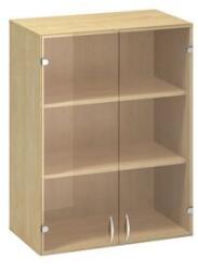 Alfa Office Alfa 500 hozzáépíthető közepes, széles szekrény, 104, 5 x 80 x 45, 8 cm, üvegajtóval, vadkörte mintázat