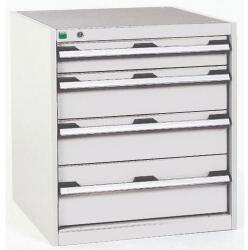 bott Műhely fiókos szekrény Bott Cubio, 70 x 65 x 52, 5 cm, 4 fiókos, szürke-szürke