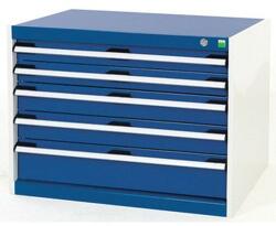 bott Műhely fiókos szekrény Bott Cubio, 60 x 80 x 52, 5 cm, 5 fiókos, szürke-kék