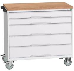 bott Verso mobil íróasztal fiókokkal, 98 x 105 x 60 cm, 5 fiókos, multiplex, szürke-szürke