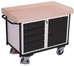 Cordes Műhelykocsi szekrénnyel és 4 fiókkal, 95, 5 x 122 x 64 cm, szürke