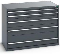 bott Műhely fiókos szekrény Bott Cubio 200, 100 x 130 x 75 cm, 5 fiókos, antracit-antracit