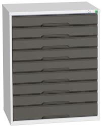 bott Műhely fiókos szekrény Bott Verso, 100 x 52, 5 x 55 cm, 9 fiókos, szürke-antracit - manutan - 686 753 Ft