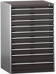 bott Műhely fiókos szekrény Bott Cubio 200, 120 x 80 x 75 cm, 10 fiókos, szürke-antracit