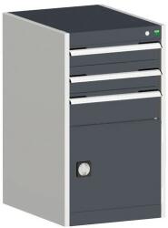 bott Műhely fiókos szekrény Bott Cubio, 90 x 52, 5 x 52, 5 cm, 3 fiók, 1 szekrény, szürke-antracit
