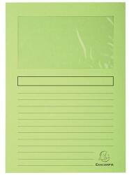 Exacompta Iratmappák Super ablakos 160 g/m2, 100 db-os kiszerelés, 22x31 cm, világoszöld