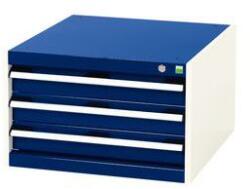 bott Műhely fiókos szekrény Bott Cubio, 40 x 65 x 65 cm, 3 fiókos, szürke-kék