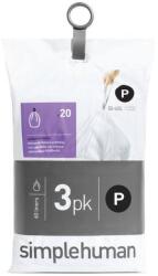 simplehuman Pocket Liner szemeteszsák, 50-60 l (P) fehér - Simplehuman