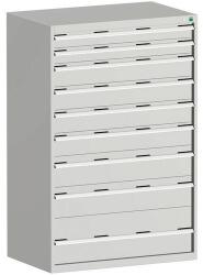 bott Műhely fiókos szekrény Bott Cubio, 160 x 105 x 75 cm, 9 fiókos, szürke-szürke