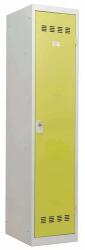 Vinco hegesztett öltözőszekrény válaszfallal, 1 rekeszes, 400 mm, forgóretesszel, szürke/zöld