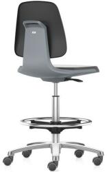 Bimossa Munkahelyi antisztatikus ESD szék Bimos Labsit 9125E kerekekkel, lábtartóval, poliuretán, szürke