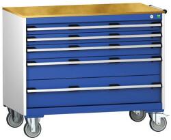 bott Cubio mobil fiókos szekrény, 89 x 105 x 65 cm, 5 fiókos, multiplex, szürke-kék