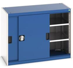 bott Műhelyszekrény tolóajtókkal, 80 x 105 x 52, 5 cm, 2 polccal, szürke-kék