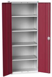 bott Műhelyszekrény polcokkal Bott Verso, 200 x 80 x 55 cm, 4 polc, szürke-piros