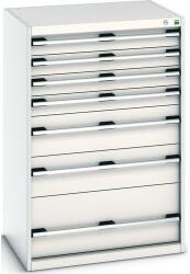 bott Műhely fiókos szekrény Bott Cubio 200, 120 x 80 x 65 cm, 7 fiókos, szürke-szürke