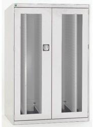 bott Cubio műhelyszekrény kihúzható perforált panelekkel, 120 x 105 x 65 cm, átlátszó ajtó, szürke-szürke - manutan - 1 841 868 Ft