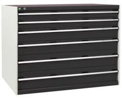 bott Műhely fiókos szekrény Bott Cubio, 100 x 130 x 75 cm, 6 fiókos, szürke-antracit