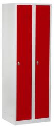 Duro Vario hegesztett öltözőszekrény, szürke/piros, elfordítható zár