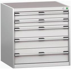 bott Műhely fiókos szekrény Bott Cubio 200, 80 x 80 x 75 cm, 5 fiókos, szürke-szürke