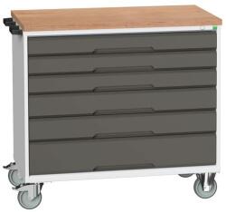 bott Verso mobil íróasztal fiókokkal, 98 x 105 x 60 cm, 6 fiókos, multiplex, szürke-antracit
