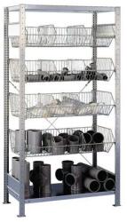 Schulte Design Dróthálós polcállvány, alapkivitel, 200 x 106 x 53, 5 cm, 1 100kg, 6 polccal, ezüst