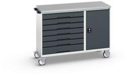 bott Karbantartó fiókos kocsi Bott Verso, 98 x 130 x 60 cm, 7 fiók, szekrény, linóleum, szürke-antracit