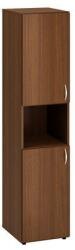 Alfa Office Alfa 500 magas, keskeny szekrény, 178 x 40 x 47 cm, nyitott polccal és ajtóval - balos kivitel, dió mintázat - manutan - 130 162 Ft