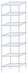 Schulte Design Ogmios fém polcállvány, alapkivitel, 300 x 75 x 40 cm, 2300 kg, 7 polc, 150 kg/polc, horganyzott