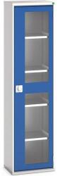 bott Műhelyszekrény átlátszó ajtókkal Bott Verso, 200 x 52, 5 x 35 cm, 4 polcos, szürke-kék