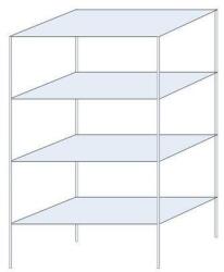 Schulte Design Andras fém polcállvány, alapkivitel, 250 x 150 x 80 cm, 1 600 kg, 4 polccal, horganyzott