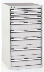 bott Műhely fiókos szekrény Bott Cubio, 120 x 65 x 75 cm, 8 fiókos, szürke-szürke