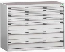bott Műhely fiókos szekrény Bott Cubio 200, 100 x 130 x 65 cm, 7 fiókos, szürke-szürke