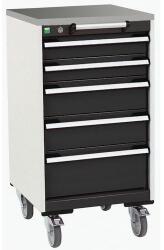 bott Cubio mobil komód, 99 x 52, 5 x 52, 5 cm, 5 fiókos, linóleum, szürke-antracit