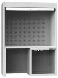 POLAK Vizsgáló munkaállomás lábbal, 1462 x 753 x 2069 mm, szürke