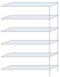 Schulte Design Hathor fém polcállvány, hozzáépíthető, 200 x 130 x 30 cm, 1 400 kg, 6 polc, horganyzott