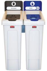 Rubbermaid Slim Jim szelektív hulladékgyűjtő sziget 174 l, fekete-kék_BE_FR