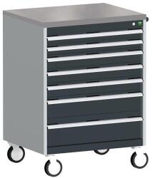 bott Cubio mobil komód, 109 x 80 x 65 cm, 7 fiók, linóleum, szürke-antracit