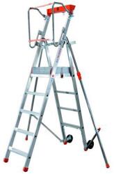 Facal Mozgatható alumínium fellépős létra Facal fogantyúval, 5 fokos