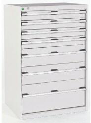 bott Műhely fiókos szekrény Bott Cubio, 120 x 80 x 52, 5 cm, 7 fiókos, szürke-szürke