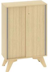 Alfa Office Alacsony szekrény Alfa Root tolóajtóval, 2 polc, 80 x 45 x 121, 5 cm, tölgy